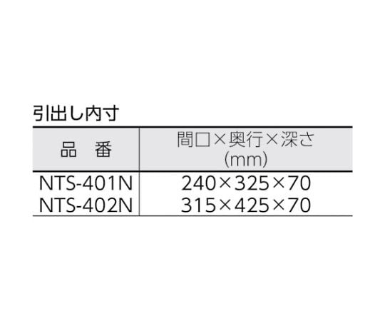 61-3098-66 ツールワゴン 600X400XH880 引出付 YG NTS-401N-YG 【AXEL