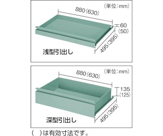 61-3099-39 BM3型キャビネットワゴン 1000X600XH880 浅3深1 BM3-S3L1