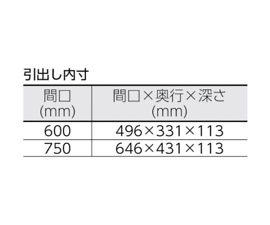 61-3099-91 フェニックスワゴン 省音 750X500 1段引出付 BT-30 YG色