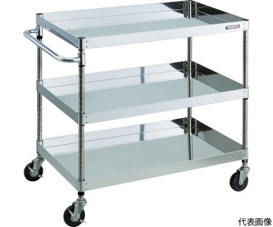 ステンレスワゴン クリーンフェニックスワゴン SUS304 W600×D400×H880 3段 導電性ゴム車輪