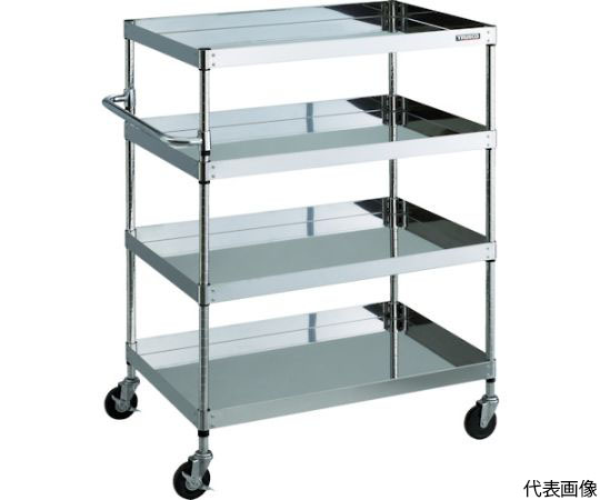 ステンレスワゴン クリーンフェニックスワゴン SUS304 W750×D500×H1200 4段 導電性ゴム車輪
