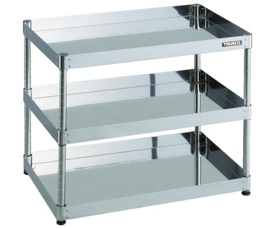 ステンレス製ワゴン クリーンフェニックスワゴン SUS430 ラック型 W750×D500×H632 3段