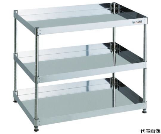 ステンレス製ワゴン クリーンフェニックスワゴン SUS430 ラック型 W750×D500×H772 3段
