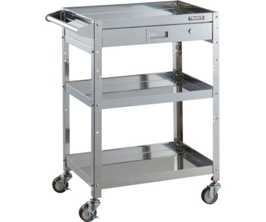 クリーンラビット　75φゴム車SUS金具　1段引出ハンドル付