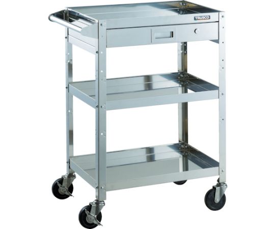 クリーンラビット　100φ導電車SUS金具ハンドル付　引出付