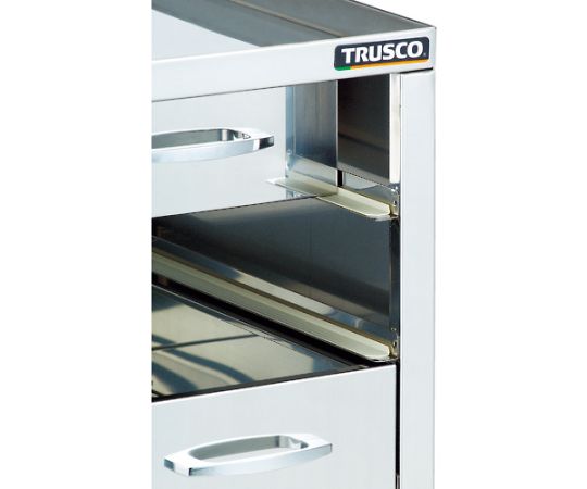 ＴＲＵＳＣＯ ＳＵＳ３０４製引出付ワゴン ７５０Ｘ４５０ 両引き引出