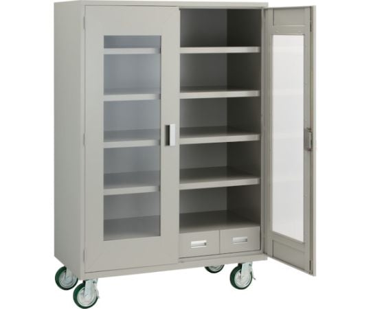 スーパーヘビーキャビネット　窓・引出4個付　キャスター付