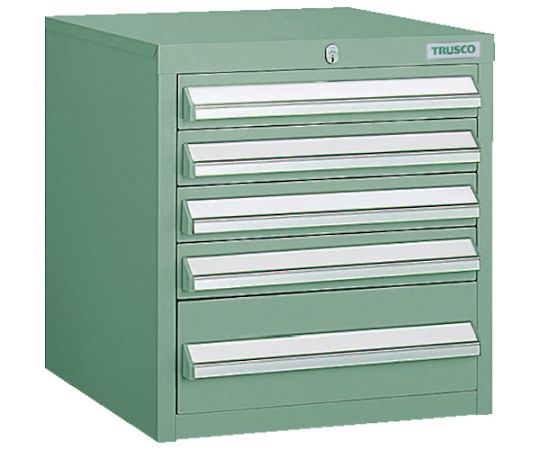 LVR型キャビネット　392X412XH420　引出5段　緑