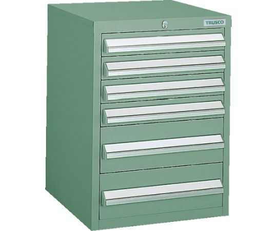 LVR型キャビネット　392X412XH540　引出6段　緑