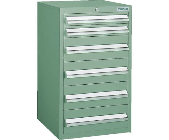 LVR型キャビネット　392X412XH660　引出6段　緑