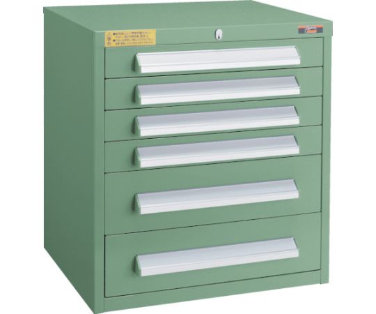 WLVR型キャビネット　500X412XH540　引出6段　緑