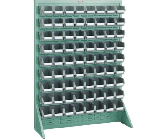 パネルコンテナラック　床置型　コンテナ小X72　緑