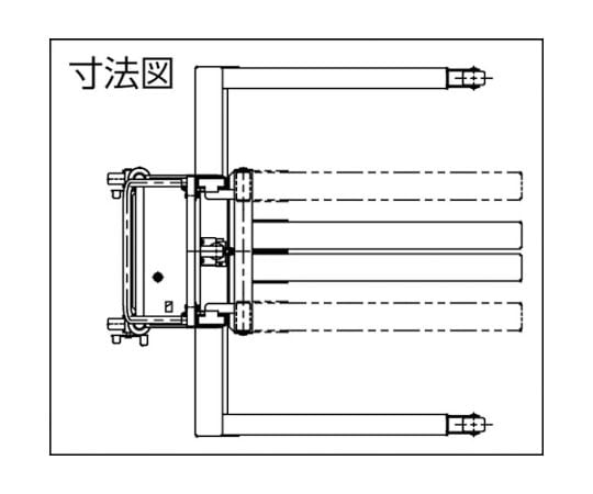 61-3134-27 コゾウリフター 電動油圧式 400kg フォーク高さ1500 幅広