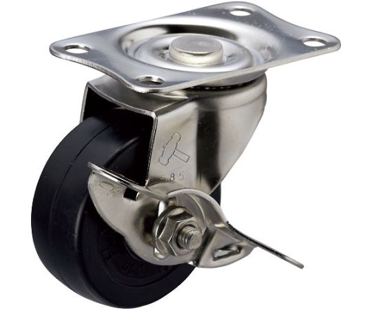 オールステンレス　E型自在　SP付　ゴム車50mm