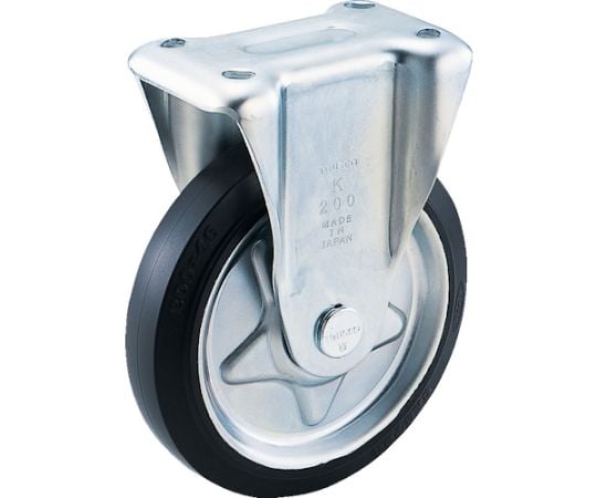 プレス製ゴムキャスター　固定　Φ100