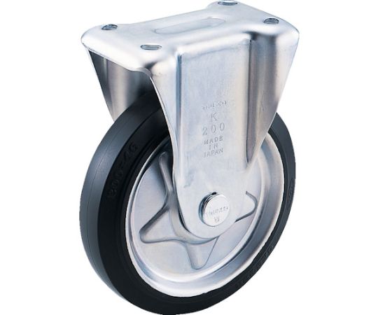 プレス製ゴムキャスター　固定　Φ200