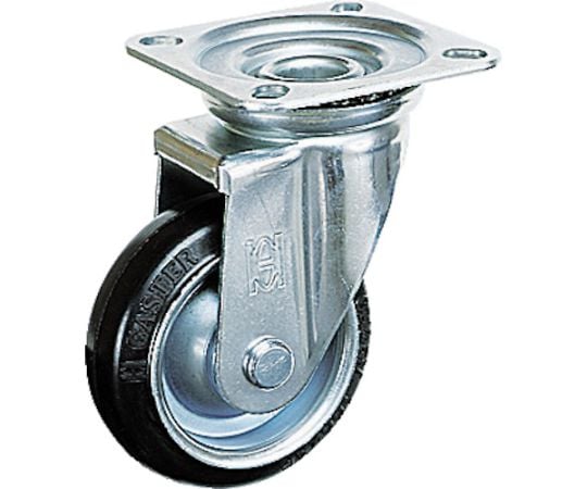 プレスキャスターJタイプ中荷重用 ゴム車 自在（ベアリング入り）車輪径180mm