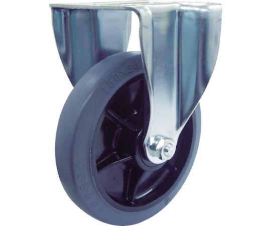 プレート式 固定 キャスター グレーゴム 車輪径150mm Jタイプ K2型 取付寸法80×80（75×75）