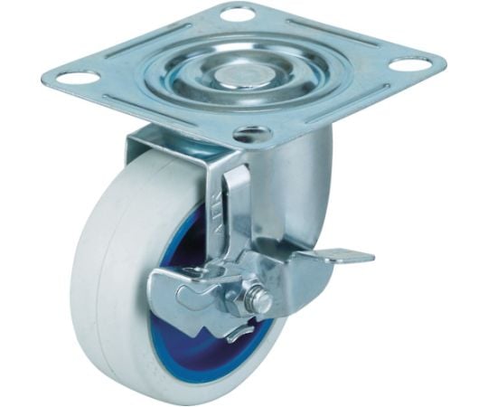 エアーキャスター（自在車ストッパー付） 100mm ホワイトゴム車