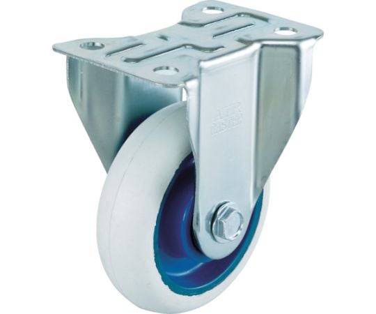 エアーキャスター（固定車） 75mm ホワイトゴム車