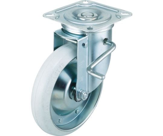 エアーキャスター（自在車ストッパー付） 200mm ホワイトゴム車