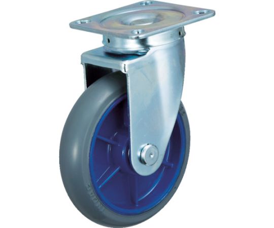 低始動抵抗キャスター　旋回金具付　Φ150　グレー　シャフトΦ12