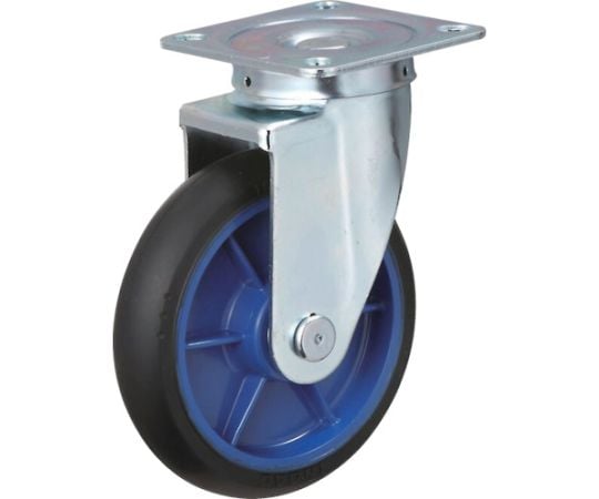 低始動抵抗キャスター　旋回金具付　Φ150　黒　シャフトΦ20