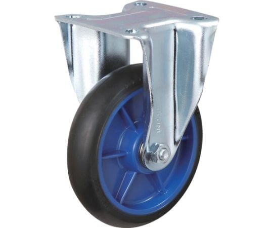 低始動抵抗キャスター　固定金具付　Φ150　黒　シャフトΦ20