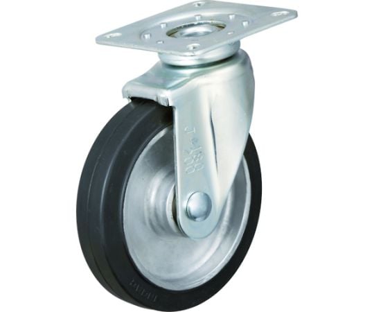 牽引台車用キャスター　静粛型旋回金具付　Φ200