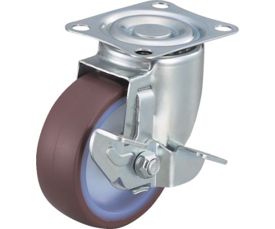 エアーキャスター（自在車ストッパー付） 75mm ウレタン車