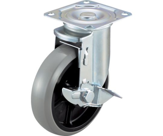 エアーキャスター（自在車ストッパー付） 125mm ウレタン車