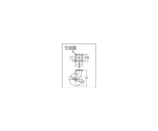 61-3149-33 エアーキャスター（自在車ストッパー付） 150mm ウレタン車