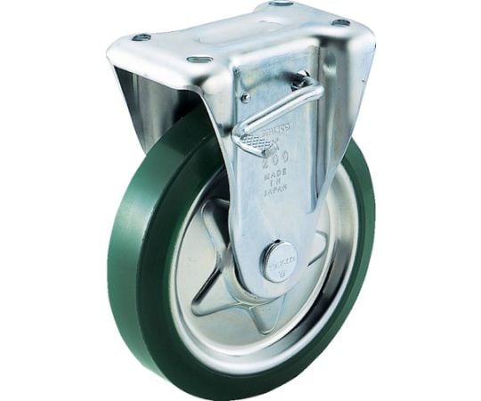 プレス製ウレタンキャスター　固定ストッパー付　Φ75