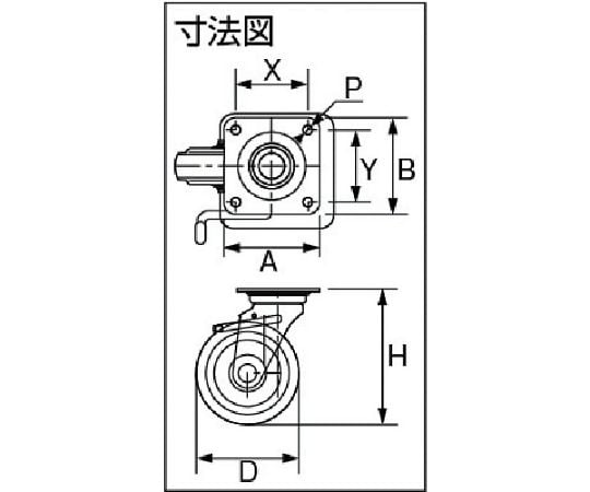 61-3151-77 スタンダードプレスキャスター ウレタン車輪 自在ストッパー付 250径 UWJB-250 【AXEL】 アズワン