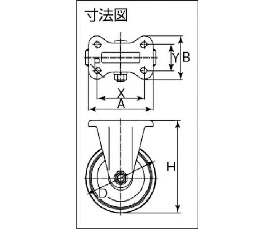 中荷重用キャスター　ログラン　固定金具付　Φ100　P-100WK