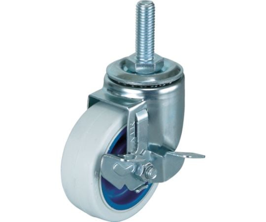 エアーキャスターねじ込みタイプ（ホワイトゴム自在車ストッパー付）