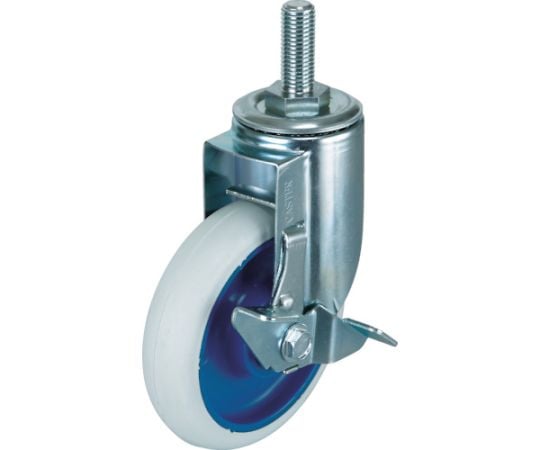 エアーキャスターねじ込みタイプ（ホワイトゴム自在車ストッパー付）