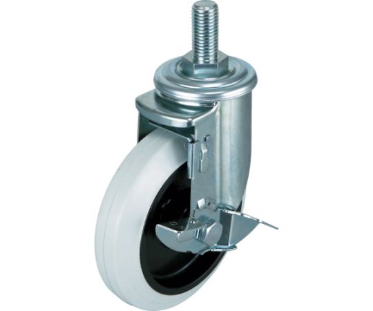 エアーキャスターねじ込みタイプ（ホワイトゴム自在車ストッパー付）