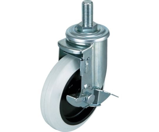 エアーキャスターねじ込みタイプ（ホワイトゴム自在車ストッパー付）