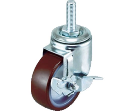 エアーキャスターねじ込みタイプ（自在車S付）75mm ナイロンホイールウ