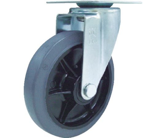 プレート式 自在 キャスター グレーゴム 車輪径150mm Jタイプ RJ2F型 取付寸法80×80（75×75）