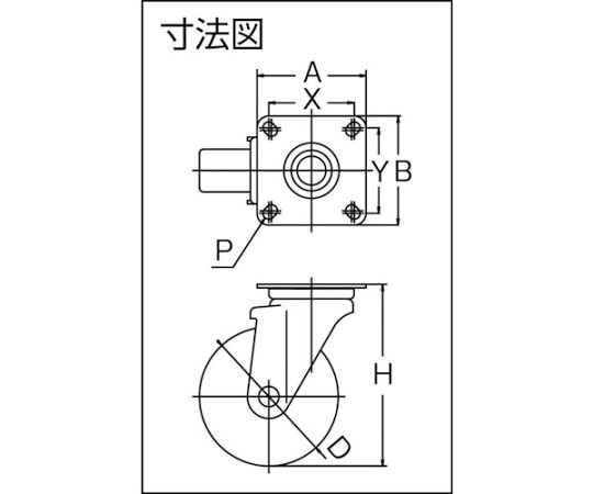 TRUSCO 帯電防止ウレタンキャスター 自在ダブルストッパー付 Φ150