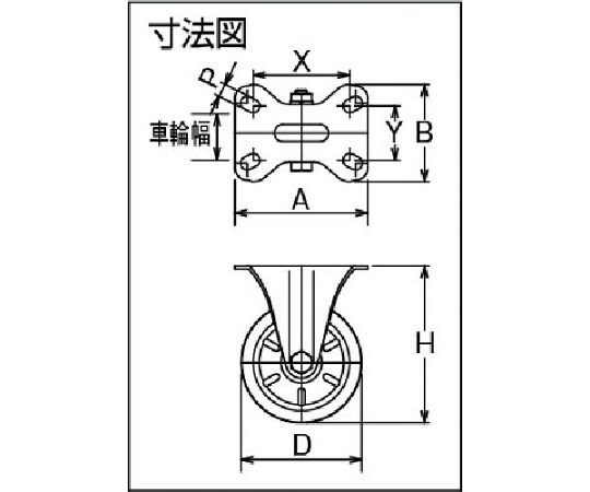 61-3163-65 ステンレスキャスター 制電性ウレタン車輪付固定 SUNK-100