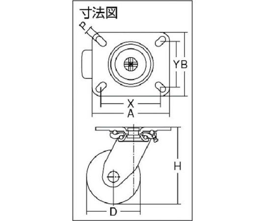 61-3167-55 スーパーストロングキャスター HXシリーズ 超重荷重用 ウレタン車 自在車 車輪径250mm 許容荷重1050kg HX14FU- 250 【AXEL】 アズワン