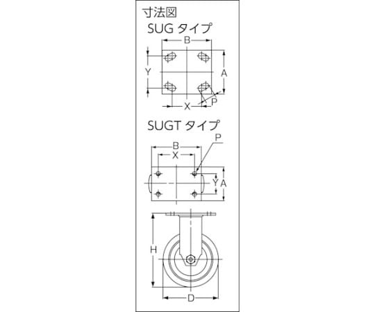 61-3168-27 （200139504）重量用キャスター（ダーコキャスター） SUG