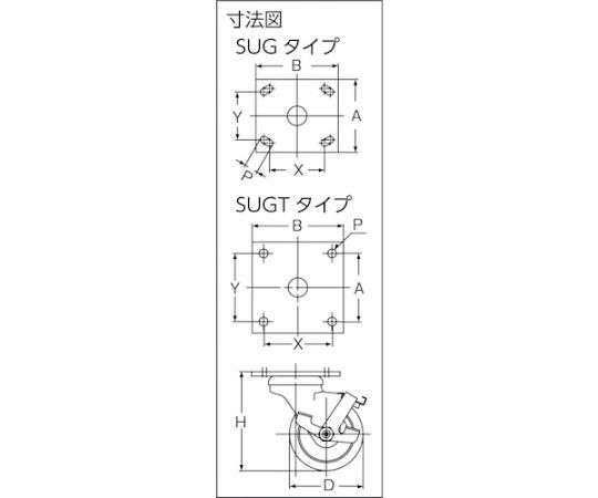 61-3168-38 （200133392）重量用キャスター（ダーコキャスター） SUG