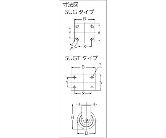 61-3168-44 （200139478）重量用キャスター（ダーコキャスター） SUG