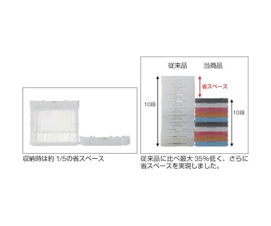 オリコン 薄型折りたたみコンテナスケルコン 30Lロックフタ付 透明　TSK-C30B TM