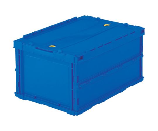 薄型折りたたみコンテナ オリコン 40L ロックフタ付 ダークブルー ダークブルー