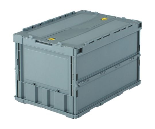 薄型折りたたみコンテナ オリコン 50L ロックフタ付 グレー グレー